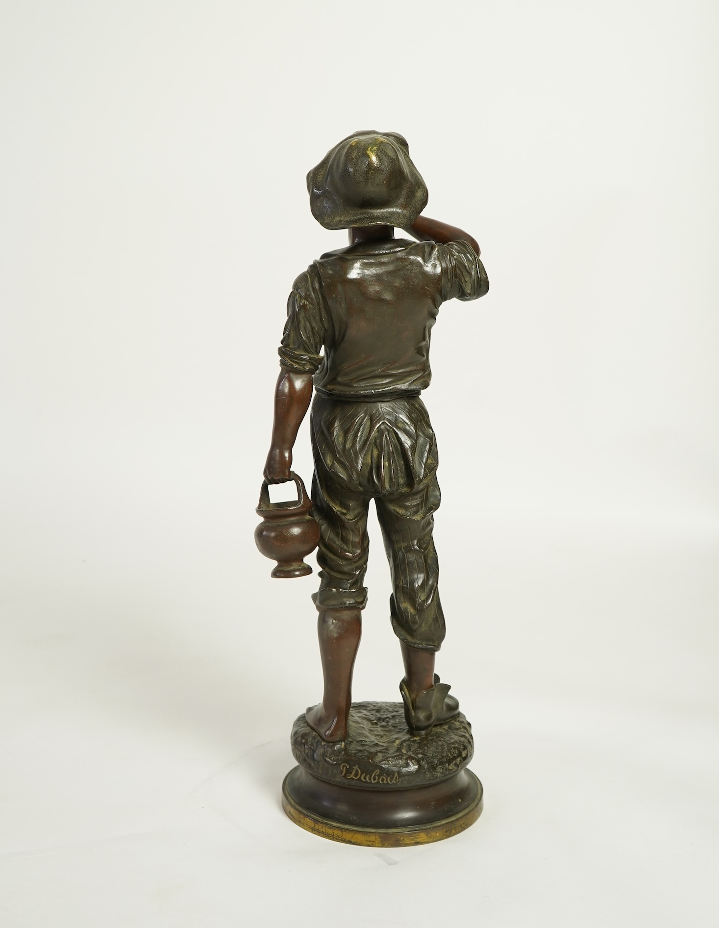 Paul Dubois (French 1829-1905), 'Le petit porteur d'eau' a patinated bronze figure, c.1900